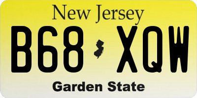 NJ license plate B68XQW