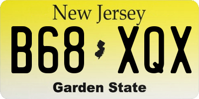 NJ license plate B68XQX