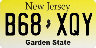 NJ license plate B68XQY