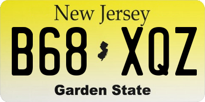 NJ license plate B68XQZ