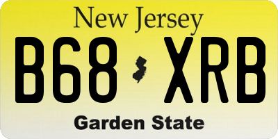 NJ license plate B68XRB