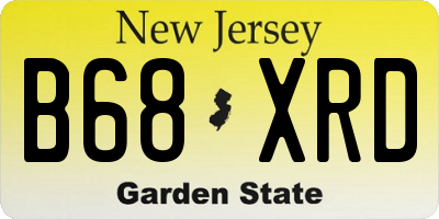 NJ license plate B68XRD