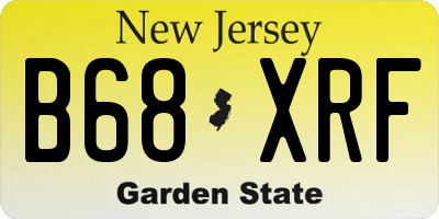 NJ license plate B68XRF