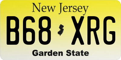 NJ license plate B68XRG