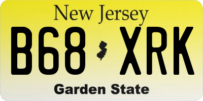 NJ license plate B68XRK