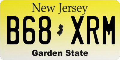 NJ license plate B68XRM