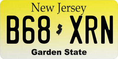 NJ license plate B68XRN