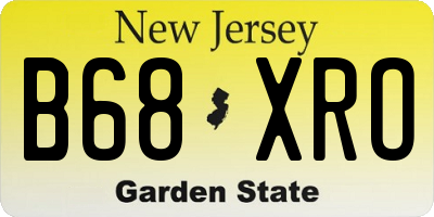 NJ license plate B68XRO