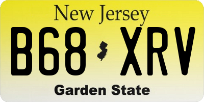 NJ license plate B68XRV