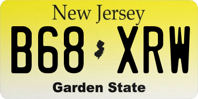 NJ license plate B68XRW