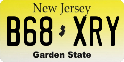 NJ license plate B68XRY