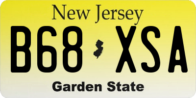 NJ license plate B68XSA