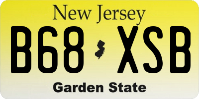 NJ license plate B68XSB