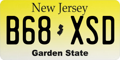 NJ license plate B68XSD