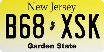 NJ license plate B68XSK