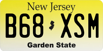 NJ license plate B68XSM