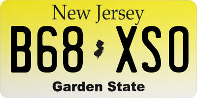 NJ license plate B68XSO