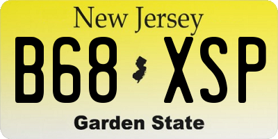 NJ license plate B68XSP