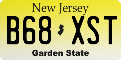 NJ license plate B68XST