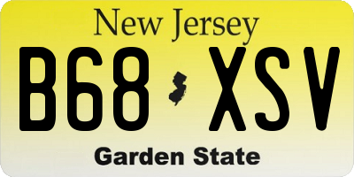 NJ license plate B68XSV