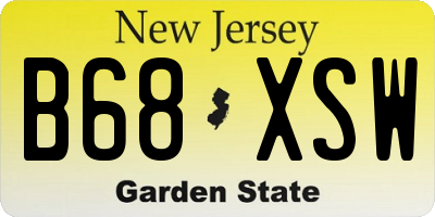 NJ license plate B68XSW