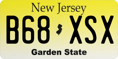 NJ license plate B68XSX