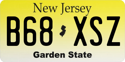 NJ license plate B68XSZ