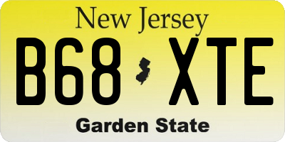 NJ license plate B68XTE