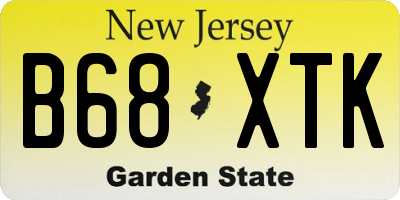 NJ license plate B68XTK
