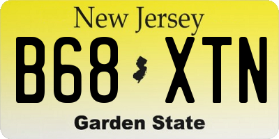 NJ license plate B68XTN