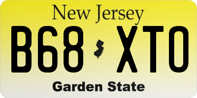 NJ license plate B68XTO