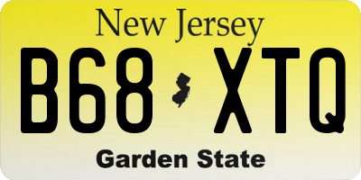 NJ license plate B68XTQ