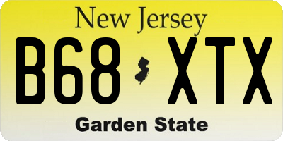 NJ license plate B68XTX