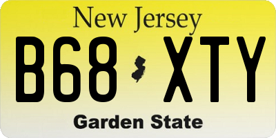 NJ license plate B68XTY