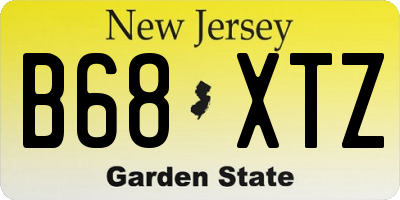 NJ license plate B68XTZ