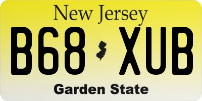 NJ license plate B68XUB