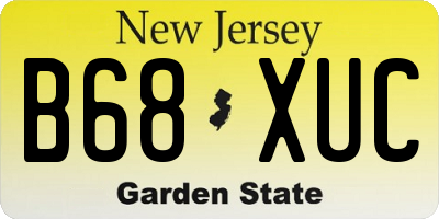 NJ license plate B68XUC