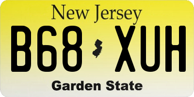 NJ license plate B68XUH
