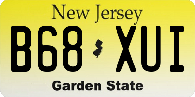 NJ license plate B68XUI