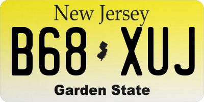 NJ license plate B68XUJ