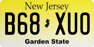 NJ license plate B68XUO