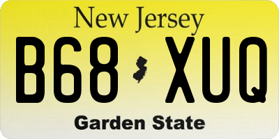 NJ license plate B68XUQ