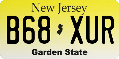 NJ license plate B68XUR