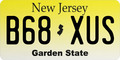 NJ license plate B68XUS