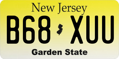 NJ license plate B68XUU