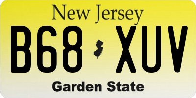 NJ license plate B68XUV