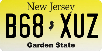 NJ license plate B68XUZ