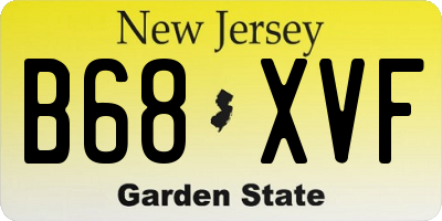NJ license plate B68XVF