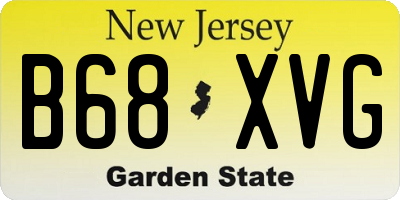 NJ license plate B68XVG