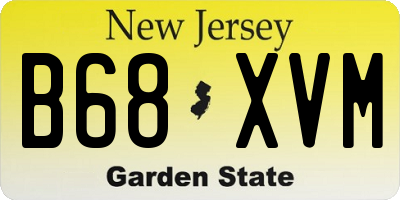 NJ license plate B68XVM